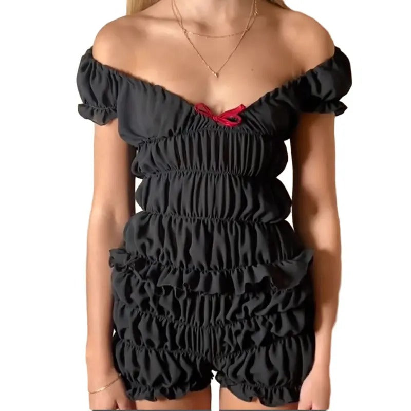 Women's Summer 2 Piece Outfits Short Sleeve Ruched Tops Solid Color/Plaid Shorts Set Womenswear Check