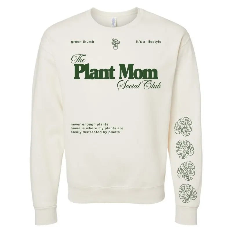 'Plant Mom Social Club' Crewneck Sweatshirt