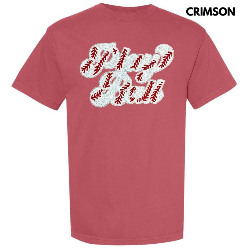 Play Ball Sequin Patch Comfort Colors T-Shirt