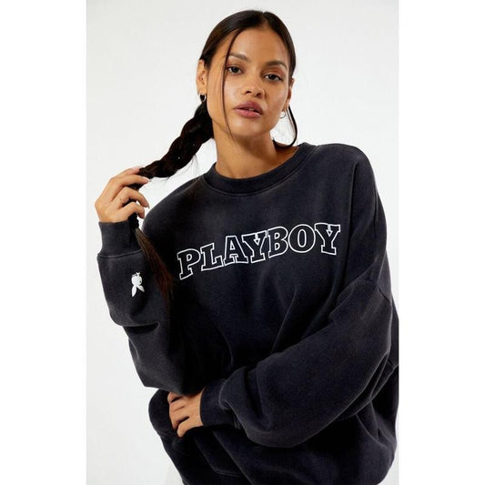 Playboy Women's By PacSun Big Classic Crew Neck Sweatshirt