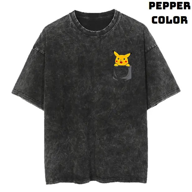 Pocket Pikachu Vintage Tee, Gengar Shirt, Pokemon Shirt, Anime Manga Shirt, Halloween Shirt, Vintage Graphic Tee, Unisex T-Shirt, Gift For Fan Pokemon, Crewneck Short Sleeve Shirt Top Menswear Streetwear