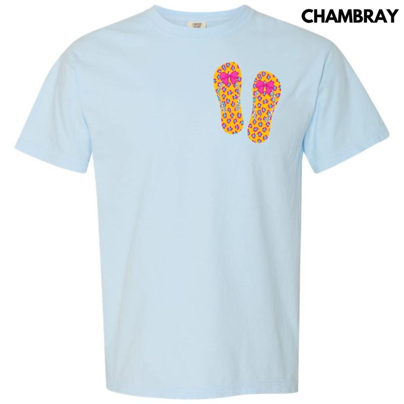 Pocket Size - Flip Flop Cheetah Comfort Colors T-Shirt 'NLB'
