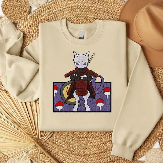 Poke Mew2 Madara Embroidered Shirt, Anime Embroidered Sweatshirt, Manga Shirt, Gift For Fan
