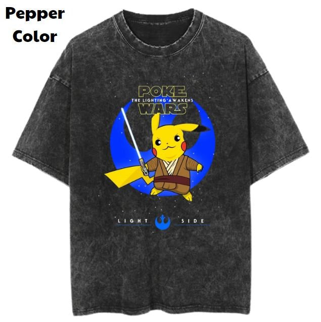 Poke Wars Vintage Tees, Pikachu T-Shirt, Pokemon Graphic Tees, Pokemon Shirt, Unisex Anime Shirt, Menswear Womenswear Streetwear