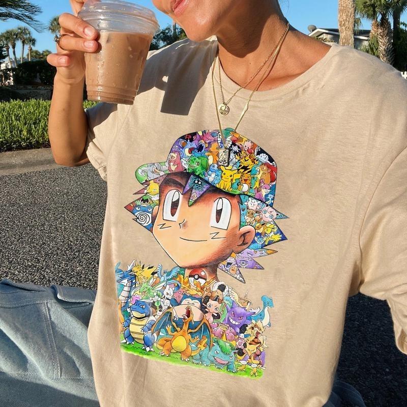 Pokemon Anime Vintage T-Shirt Sweatshirt Hoodie, Anime Sweatshirt, Pokemon Fansstyle{n002}2