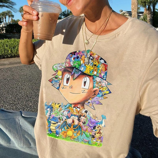 Pokemon Anime Vintage T-Shirt Sweatshirt Hoodie, Anime Sweatshirt, Pokemon Fansstyle{n002}2