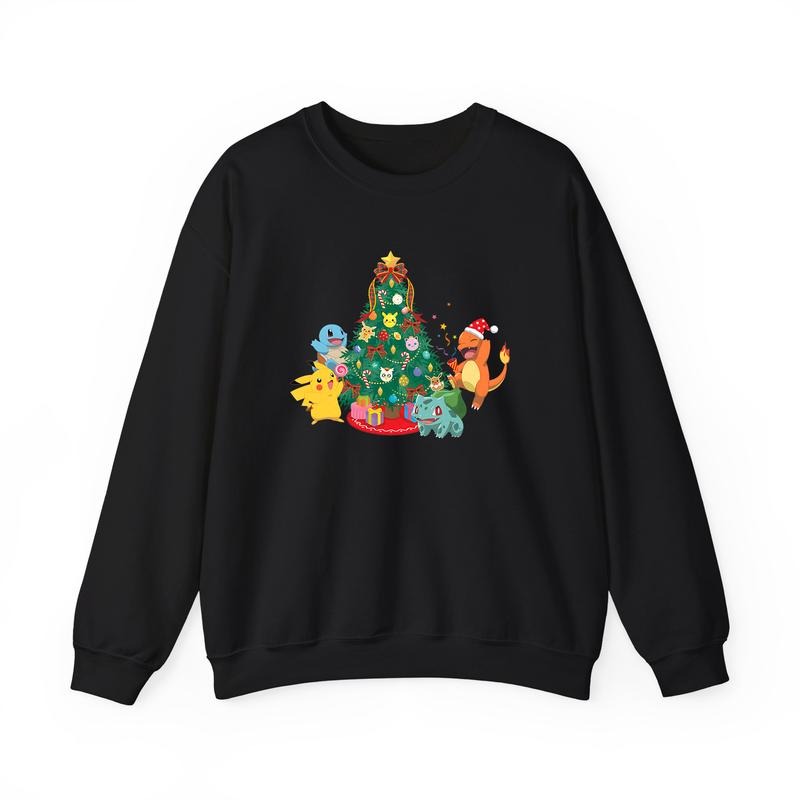 Pokemon Christmas Sweatshirt, Anime Christmas Sweatshirt, Pikachu Sweatshirt, Pokemon Charactersstyle{n002}2