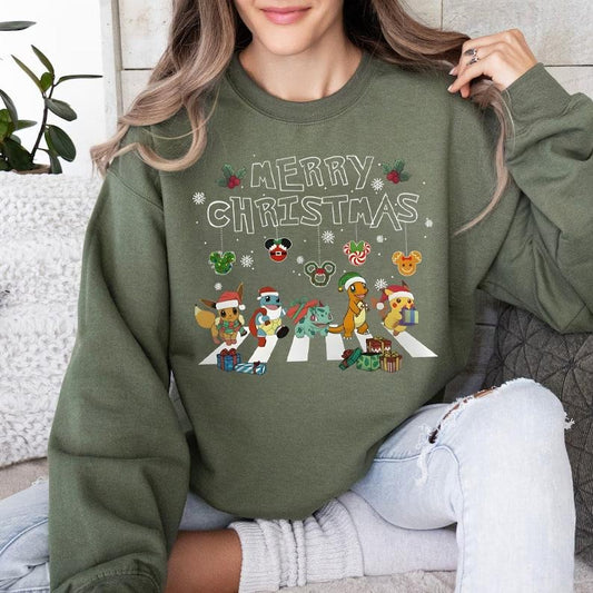 Pokemon Christmas Sweatshirt, Pikachu Christmas Shirt, Christmas Family Shirts, Merry Christmas Gift, Pokemon Merry Christmas Shirt, Christmas Squad Shirts, Christmas Gift For Anime Lovers, Anime Christmas Sweatshirt, Cartoon Anime Characters Hoodie