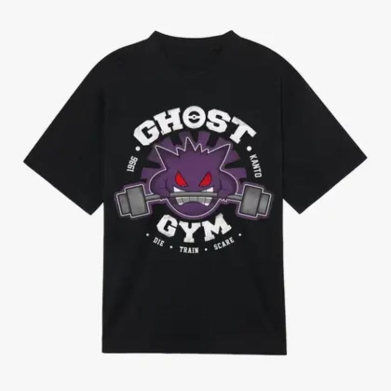 Pokemon Gengar Gym T-shirt Cool Anime & Manga Unisex T-shirt Anime merch Gift for Anime, men's vintage tees Top Menswear