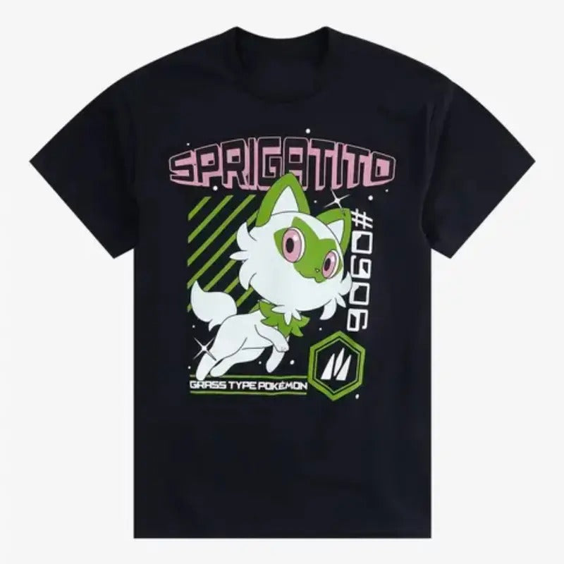 Pokemon Horizons Sprigatito Gaming Tee Unisex Basic T-Shirt, Pokemon shirt, Anime Shirt, Graphic T-Shirt, Gift For man for her Top Menswear