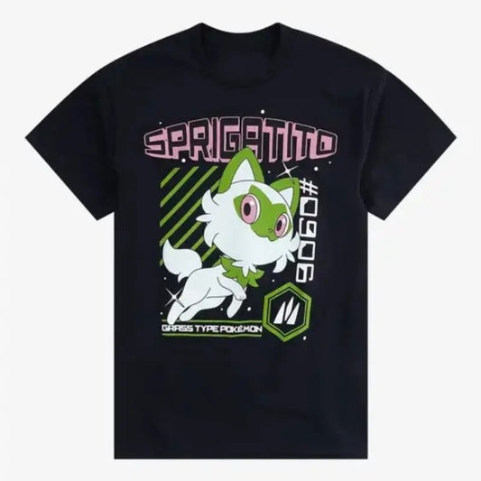 Pokemon Horizons Sprigatito Gaming Tee Unisex Basic T-Shirt, Pokemon shirt, Anime Shirt, Graphic T-Shirt, Gift For man for her Top Menswear