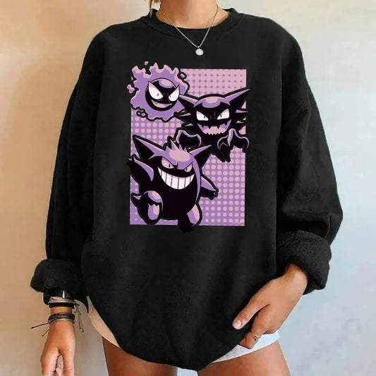 Pokemon Shirt, Gengar Sweatshirt, Monster Ghost Shirt, Kaiju Themed Shirts, Gengar Gift Japanese Anime Shirt, Dark Ghost Kaiju Japanese Style SWEATSHIRTS | Pokemon Sweatshirt, Anime Shirt, Halloween Shirt