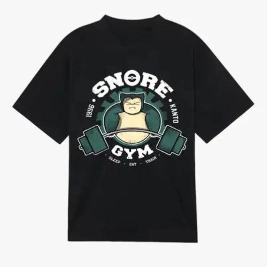Pokemon Snorlax Gym T-shirt Cool Anime & Manga Unisex T-shirt Anime merch Gift for Anime enthusiasts Top Menswear Crewneck Tshirt Streetwear
