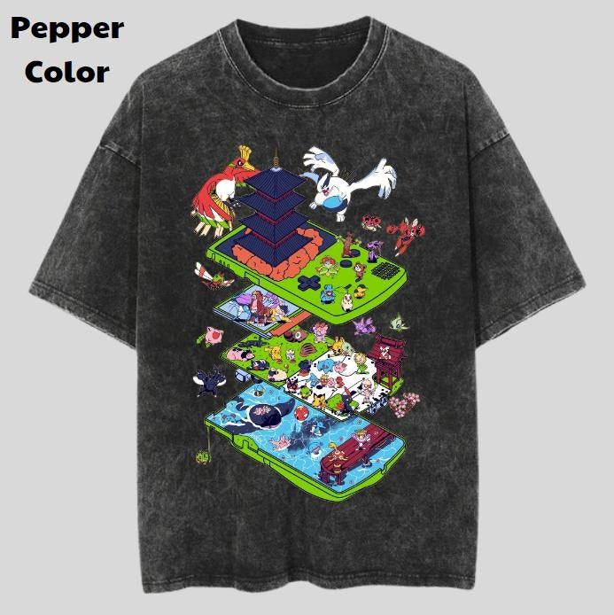 Pokemon Vintage Graphic Tees, Gaming V1 T-Shirt, Pokemon Anime Shirt, Unisex Gym T-Shirt, Gift For Men Women, Menswear Womenswear Streetwear