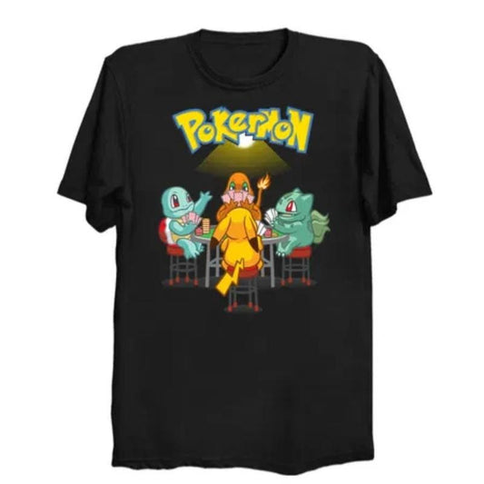 Pokermon Tshirt, Pokermon Shirt, Pokermon team poker Shirt, Funny shirt, Pokemon Shirt, Pikachu Shirt, Pokemon Merch, Cute Shirt, Gift For Fan Pokemon, Vintage graphic tee, Gift For Man And Gift For Women, Anime Graphic Tee Menswear TopStreetwear Operator