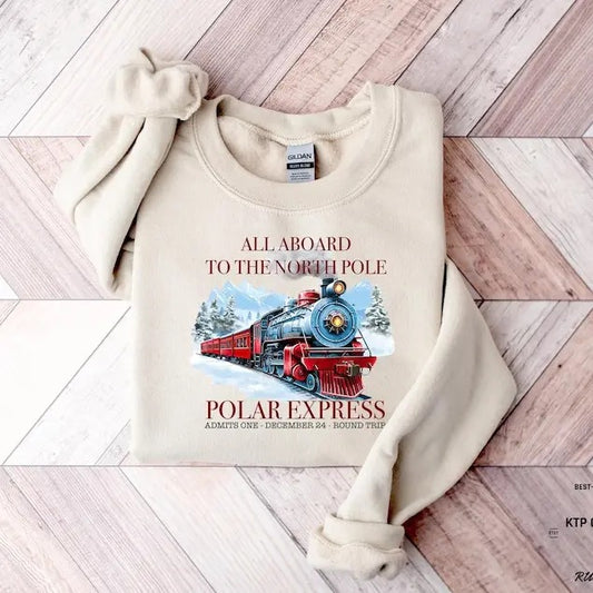 Polar Express Christmas Sweatshirt, Polar Express Ticket Hoodie, Christmas Holiday Sweater, Retro Christmas Sweatshirt, Christmas Gift  T-shirt, sweater and Hoodie