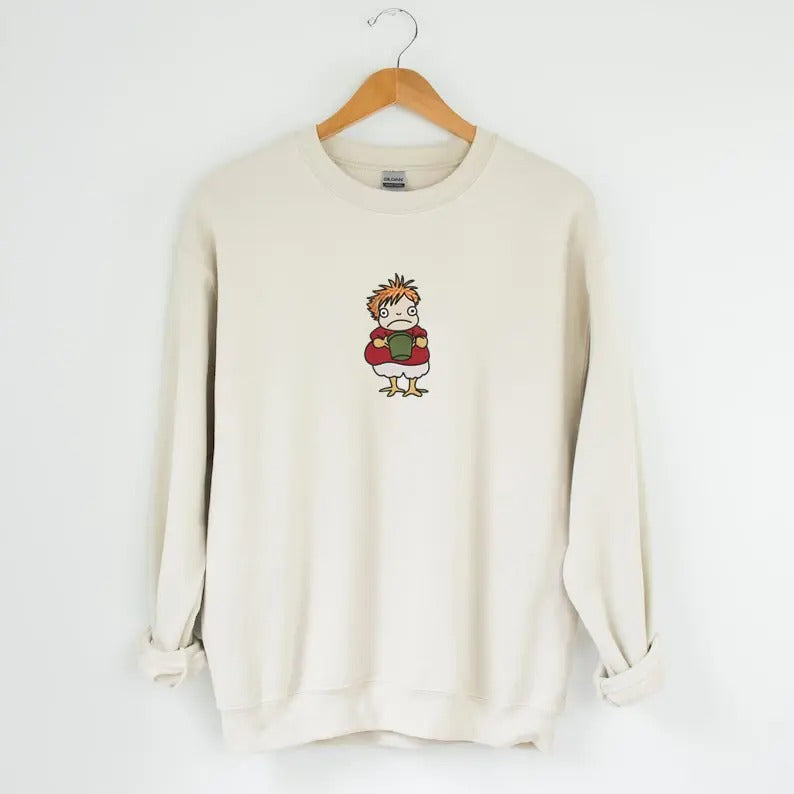 Ponyo Embroidered Unisex Crewneck Sweater | Anime | Studio Ghibli | Ponyo Anime T-shirt Gift | Ponyo Gift | Anime Sweater | Ponyo Sweater