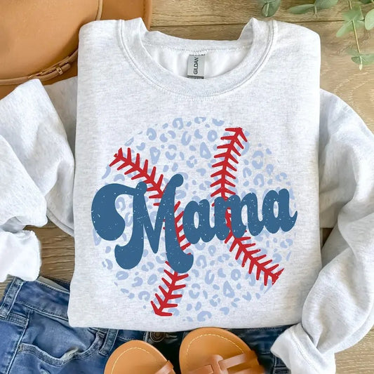 Popular Baseball Mama , Leopard Baseball Mama Sweater, Baseball Mama , Baseball Lover Mother Day Gift, Trendy Mother Day Gift Sweatshirt