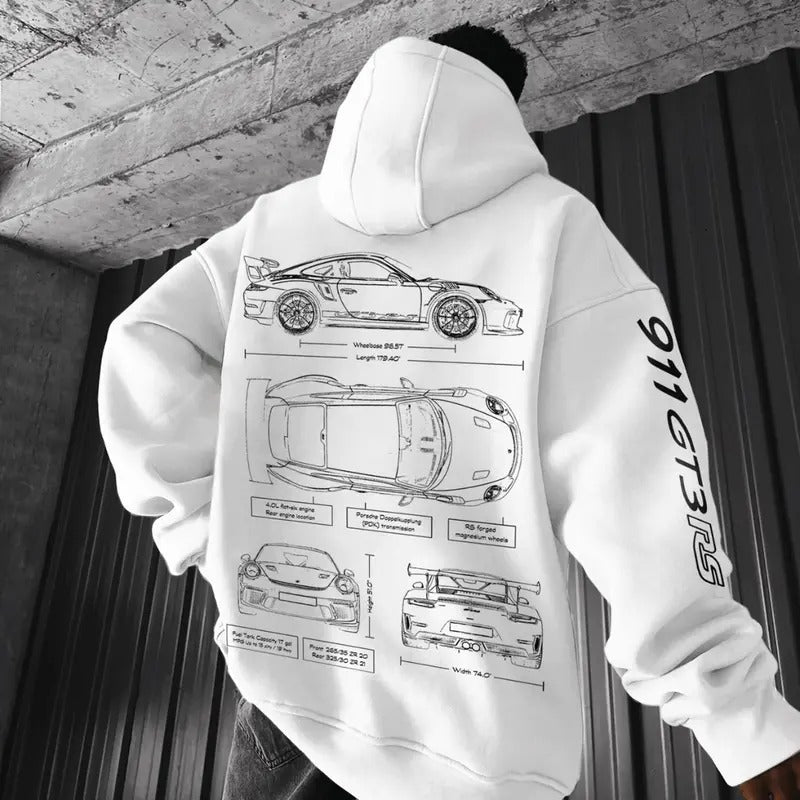 Porsche 911 GT3 RS Hoodie, Unisex, Menswear, Street Racing Shirt, Car Hoodie, Classic Cottonstyle{n002}2