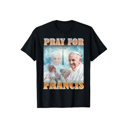 Pray For Pope Francis Christian Tshirt Crew Neck Short Sleeve T-Shirt Tops Trendy for Unisexstyle{n002}2