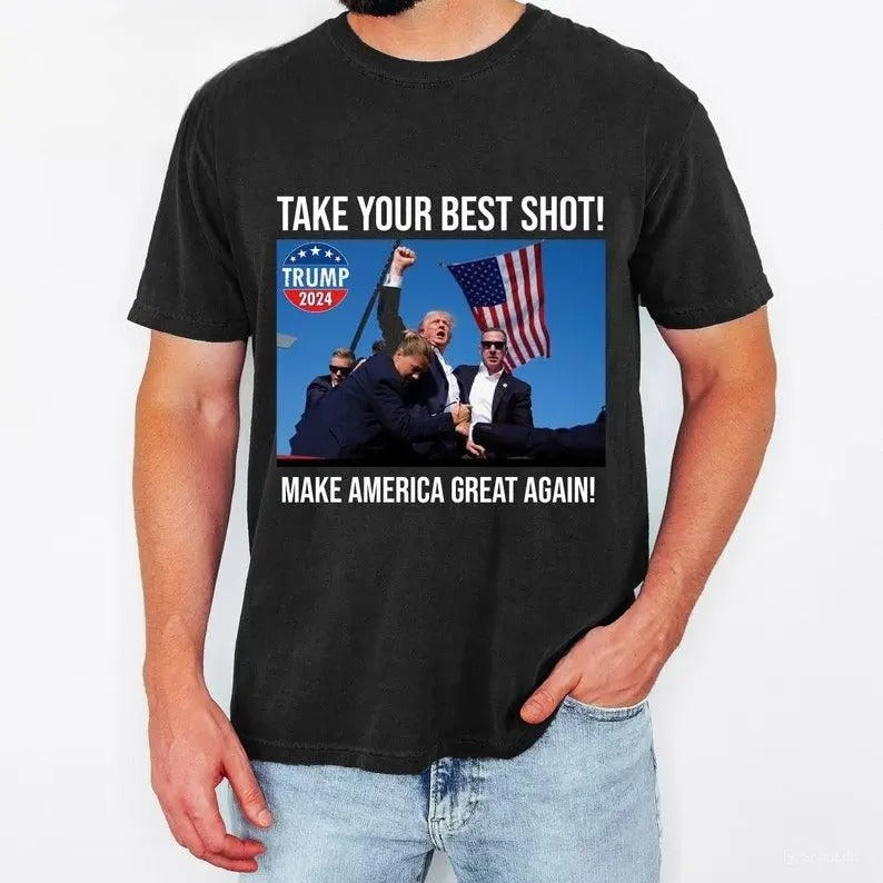 Pray For Trumm, Trumm Shot Shirt, Never Surrender, Trumm 2024 T-shirt , Magga Trummp Shirts, Sarcastic Graphic Tee, Unisex Classic Cotton Tee with Graphic Print in All Sizes, For Men, For Women