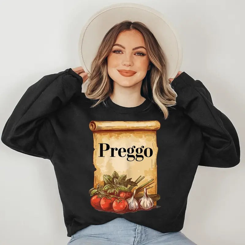 Preggo Sauce Cute Preggers Costume Pregnancy Announcement Sweatshirt