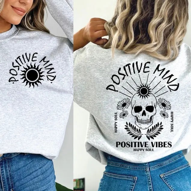 Premium  Positive Mind Skull,  Self love,Inspirational , Wildflower shirt