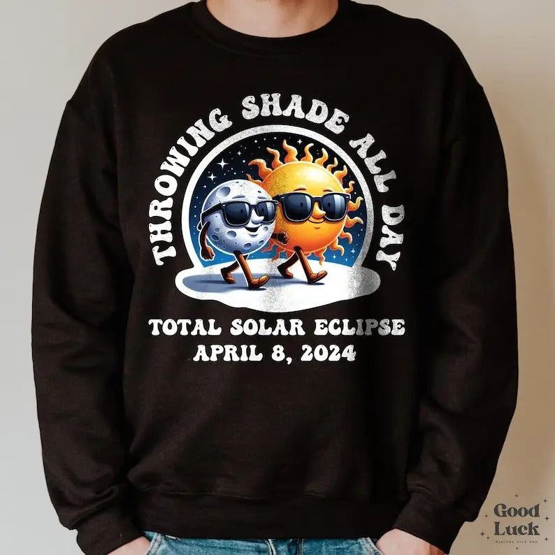 Premium  Total Solar Eclipse April 2024 , Throwing Shade All Day , Retro Solar Eclipse 2024 shirt