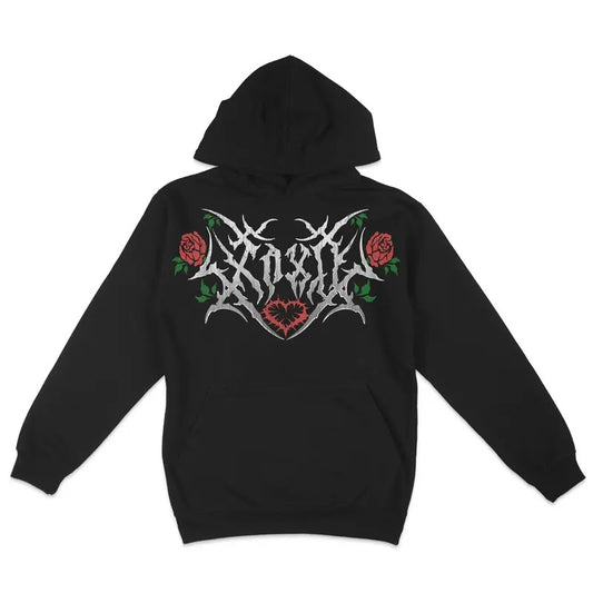Premium Fleece Hoodie - XOXO Metal Valentine's Day Soft Hoodie, Hoodie Pull Over, Vintage Design