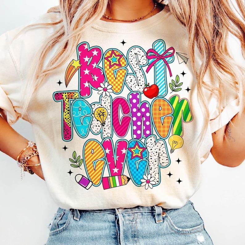 Preppy Best Teacher Ever shirt, Teach Love Inspire shirt, Teacher Shirt, First Day School