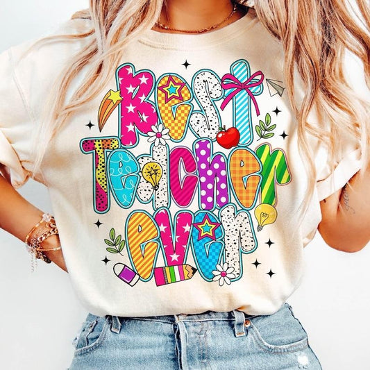 Preppy Best Teacher Ever shirt, Teach Love Inspire shirt, Teacher Shirt, First Day School