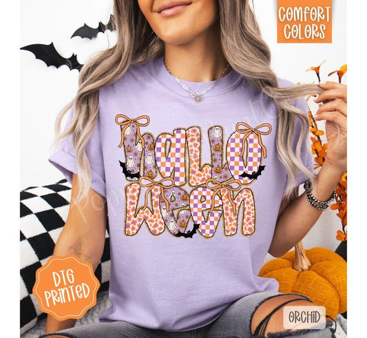 Preppy Halloween Comfort Colors, Trendy Women's Holiday Tshirt