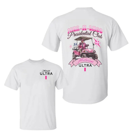 Presidential Club Michelob Ultra Shirt, Trummp 2024 Shirt, Sarcastic Graphic Tee, Unisex Classic Cotton Tee with a Two-Sided Graphic Print in All Sizes, For Women, For Men
