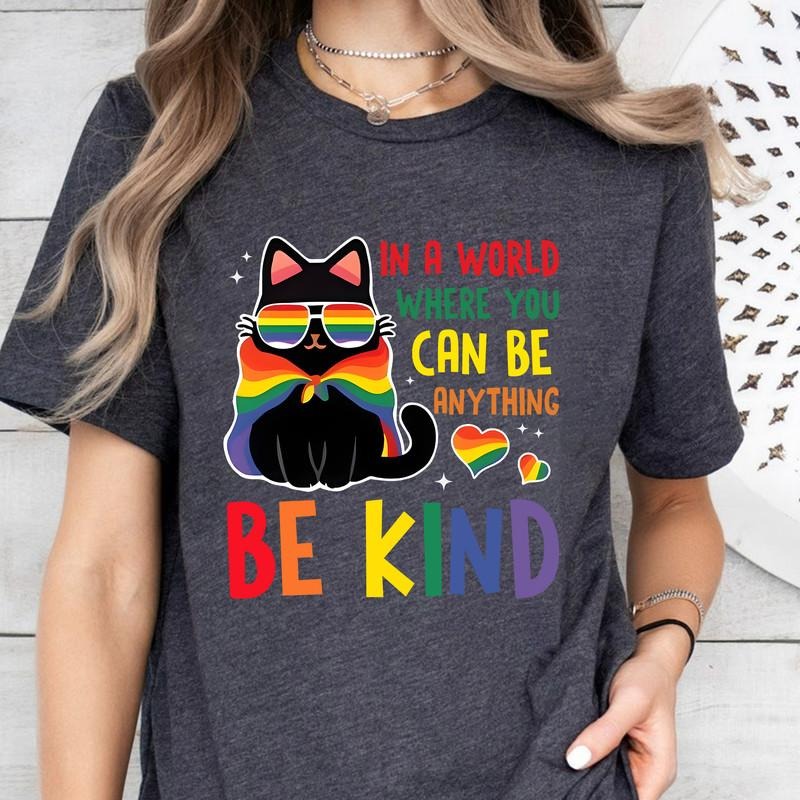 Pride Ally Cat Shirt, Retro Rainbow Colors Cat Ally Shirt, Cat Pride Shirt, Funny Pride Shirt, LGBTQ Shirt, LGBT Gifts, Love Is Love T-Shirt