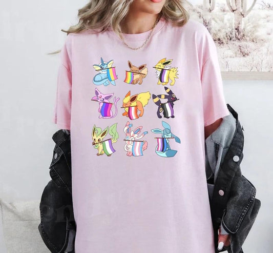 Pride Evolutions, LGBT Friendly Shirt, LGBTQ+ Support Shirt, Rainbow Shirt, LGBT Anime Shirts, Pride Flag Shirt.