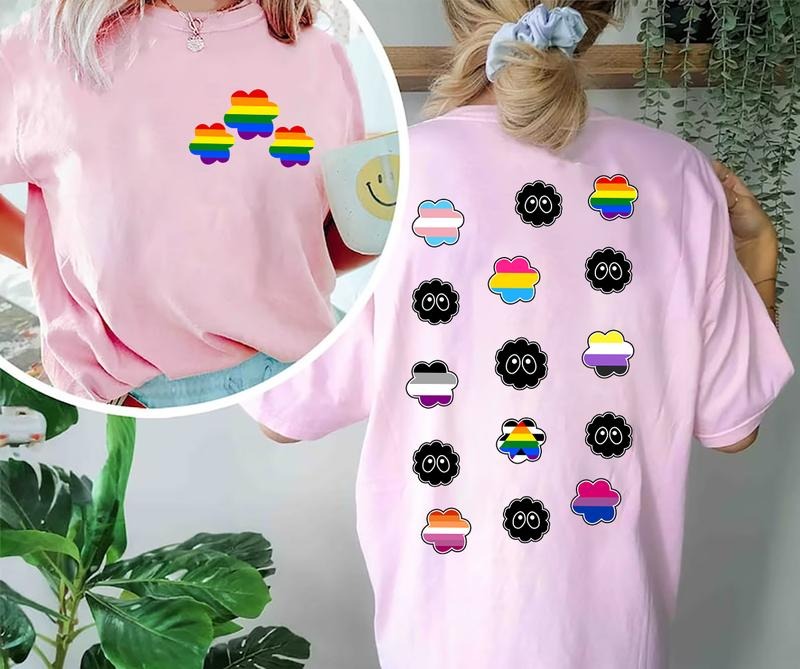 Pride Soot Sprites Star Candy Tee 2 Sides, Soot Sprite Gay Pride Flag LGBTQ T-Shirt, Ghibli Star Candy Shirt, LGBT Anime Shirt, Ghibli Pride Sprites T-Shirt