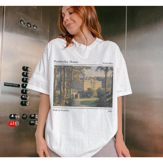 Pride and prejudice Pemberley House Shirt, Jane Austen Gift, Mr. Darcy Shirt, Elizabeth Bennet Shirt, Classic Booklover Gift