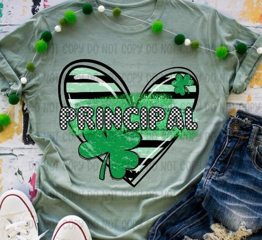 Principal Clover Heart DTF Transfers - THIS IS NOT A SHIRT