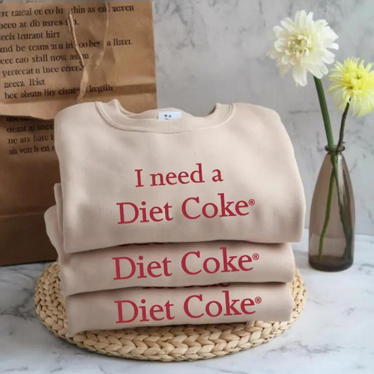 Print I Need A Diet Coke Sweatshirts, Trendy Sweatshirt, Funny Coke Lover Gift, trendy minimalistic Shirt, Diet Coke Tee For All, Classic Crewneck