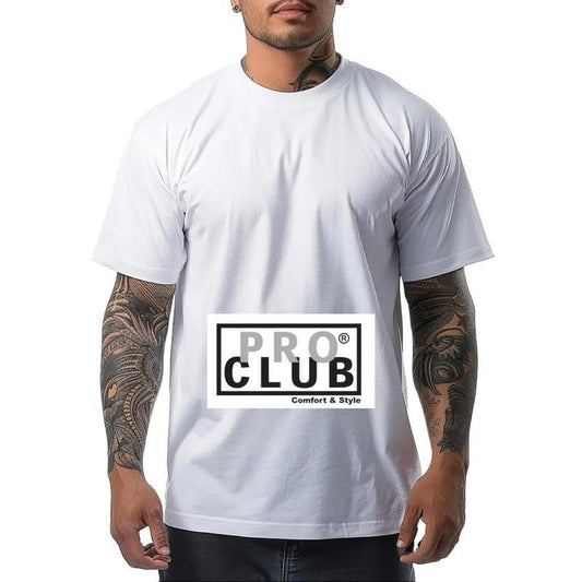 Pro Club Shirts Heavyweight Men's Proclub Short Sleeve T-Shirt heavy tees white tee Casual Crewneck Cotton Classic Menswear Top T Shirt Streetwear