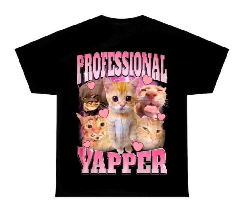 Professional Yapper Shirt, Funny cat tee, Cute graphic tees Classic Cotton