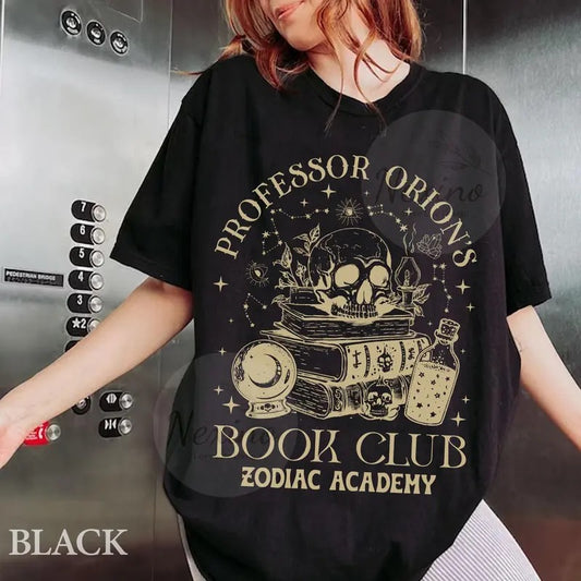 Professor Orions Book Club Zodiac Academy Merch Shirt, Gift for Book Lover, Fantasy Reader, Bookworm Merch, Gift for Her Casual Cotton