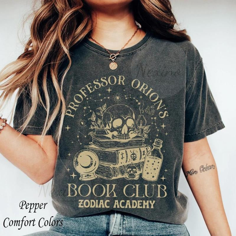 Professor Orions Book Club Zodiac Academy Merch Shirt, Gift for Book Lover, Fantasy Reader, Bookworm Merch, Gift for Her, Simple
