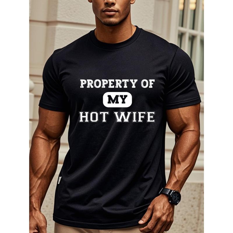 Property Of My Hot Wife Shirt For Husband Gift, Husband T Shirt For Men, Men's T Shirts, Crew Neck Graphicng, Weekend Casual, Moisture - Wicking, Sports Tees For Fitness Enthusiasts, Outdoor Adventures, Lightweight, Breathable Made in USAstyle{n002}2