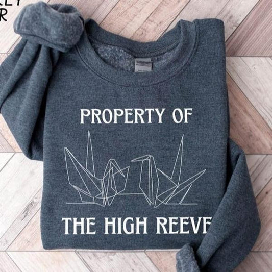Property of the High Reeve Sweatshirt, Paper Crane Sweatshirt, Bookish Merch Shirt, Book Lover Gift Shirt, Manacled Dark Romance Shirt, Book Shirt