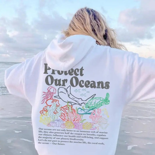 Protect Our Oceans Hoodie | Shark Hoodie | Save The Ocean | Respect The Locals Hoodie | Marine Biologist | Surfing Hoodie | Shark Lover Gift
