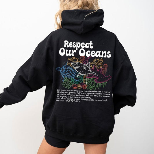 Protect Our Oceans Hoodie, Shark Sweatshirt, Save The Ocean Shirt, Possitive Crewneck, Marine Biologist Sweatshirt, Surfing Hoodie, Shark Lover Gift