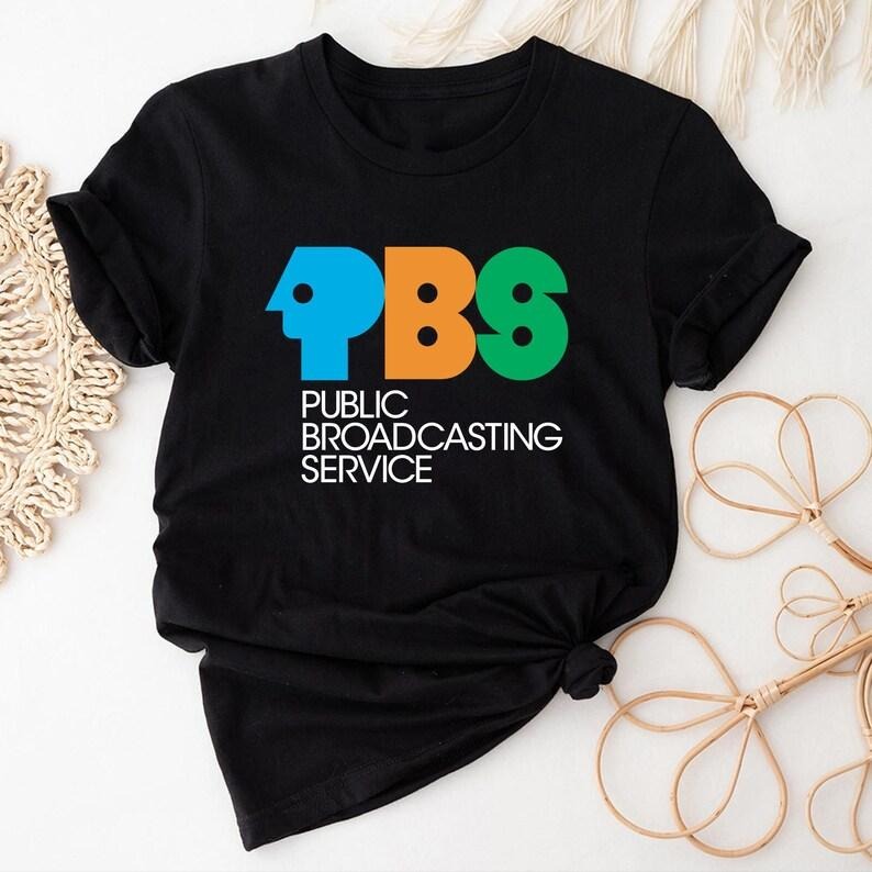 Protect PBS Logo T-Shirt, Retro Public Broadcasting Service Tee 70s 80s Nostalgia Shirt for Classic TV Fans, Save PBS, Political Protest Tee