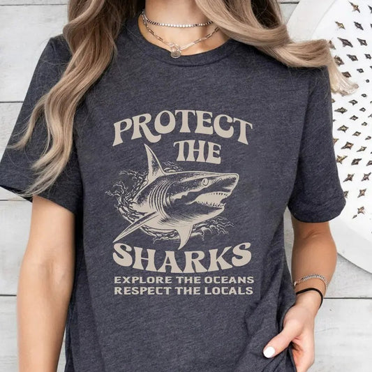 Protect The Sharks shirt, Shark Hoodie, Respect The Locals Hoodie, Shark Sweatshirt, VSCO Hoodie, Surfing Hoodie, Shark Lover Gift