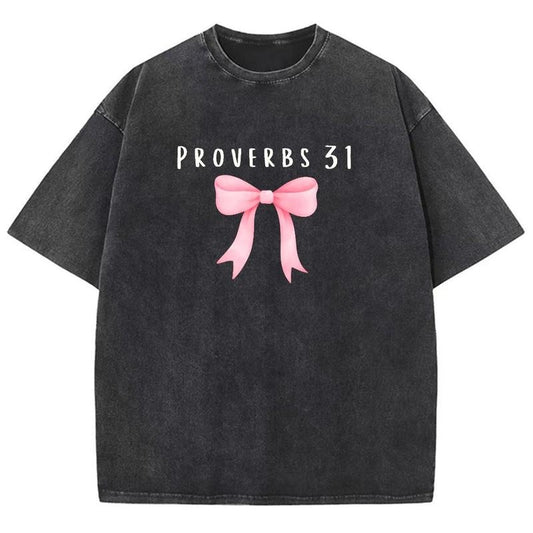 Proverbs 31 Unisex Washed T-Shirt, Christian Jesus  t shirts, Vintage 90s Graphic Tee Gift